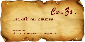 Csikány Zsuzsa névjegykártya